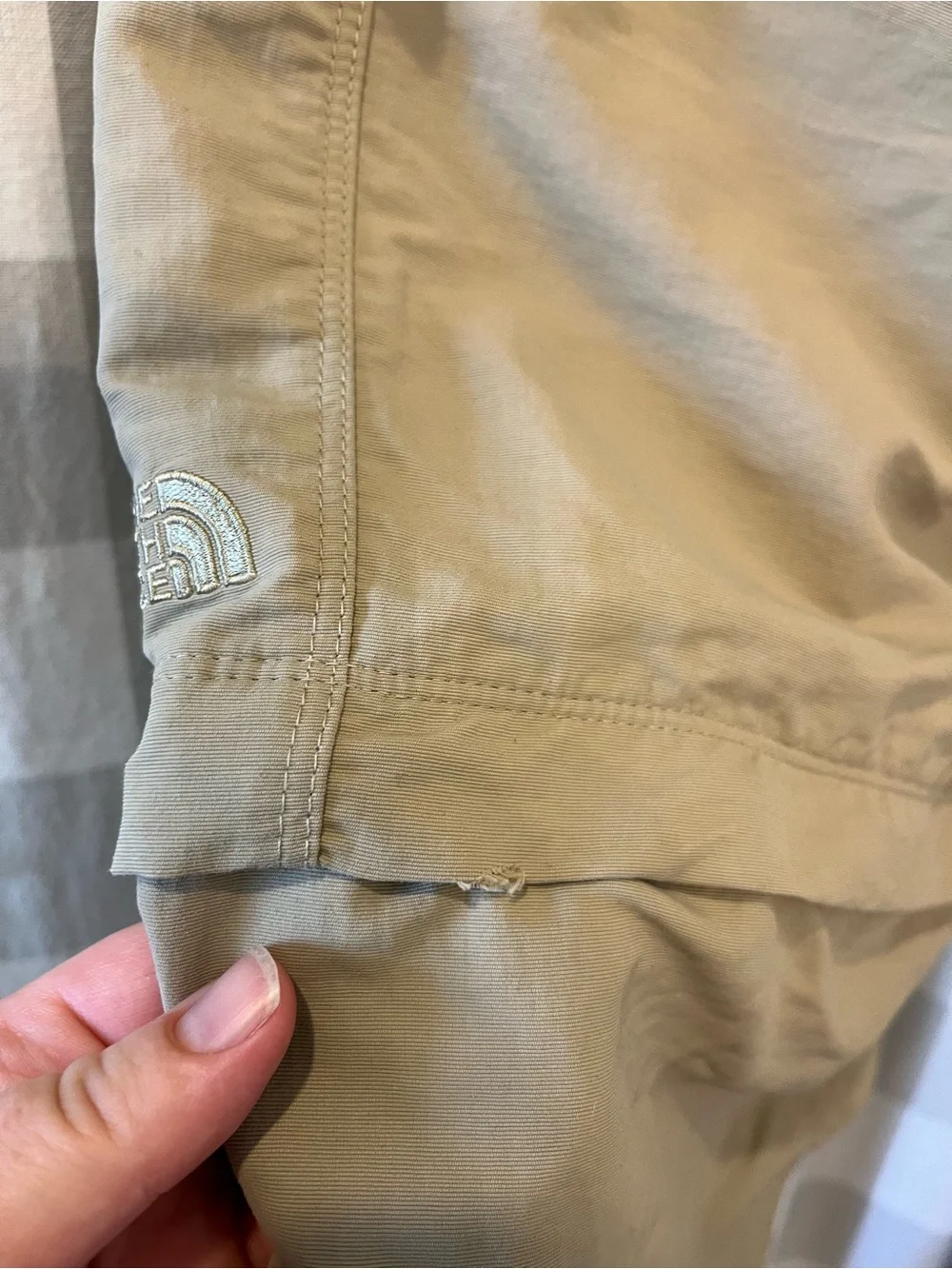 The North Face Khaki Cargo Pants with Utility Pockets and zip off shorts